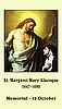 ST MARGARET MARY ALACOQUE  PRAYER CARD